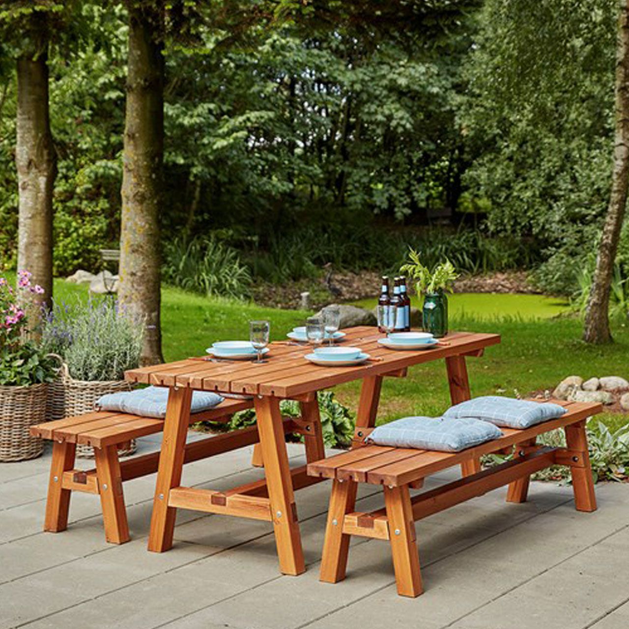 Gartentisch & Bänke COUNTRY als Set