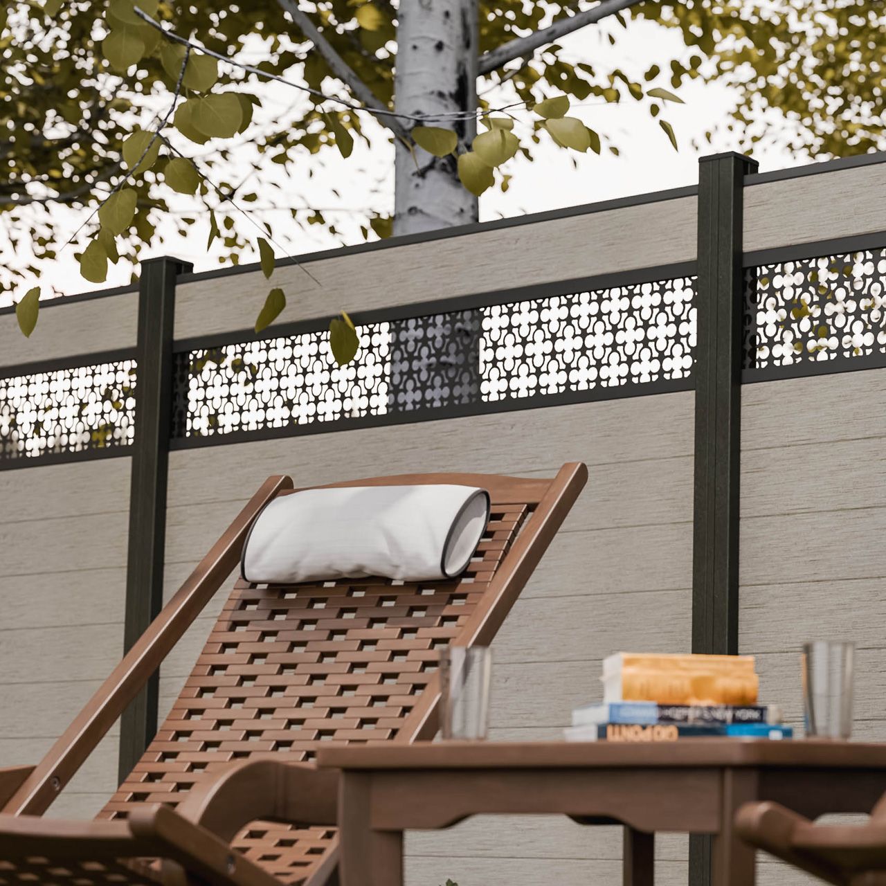 Sichtschutzzaun SCREEN Graphit, 180x120 Cm, Mit 2 Alu-Pfosten – Für Balkon & Garten