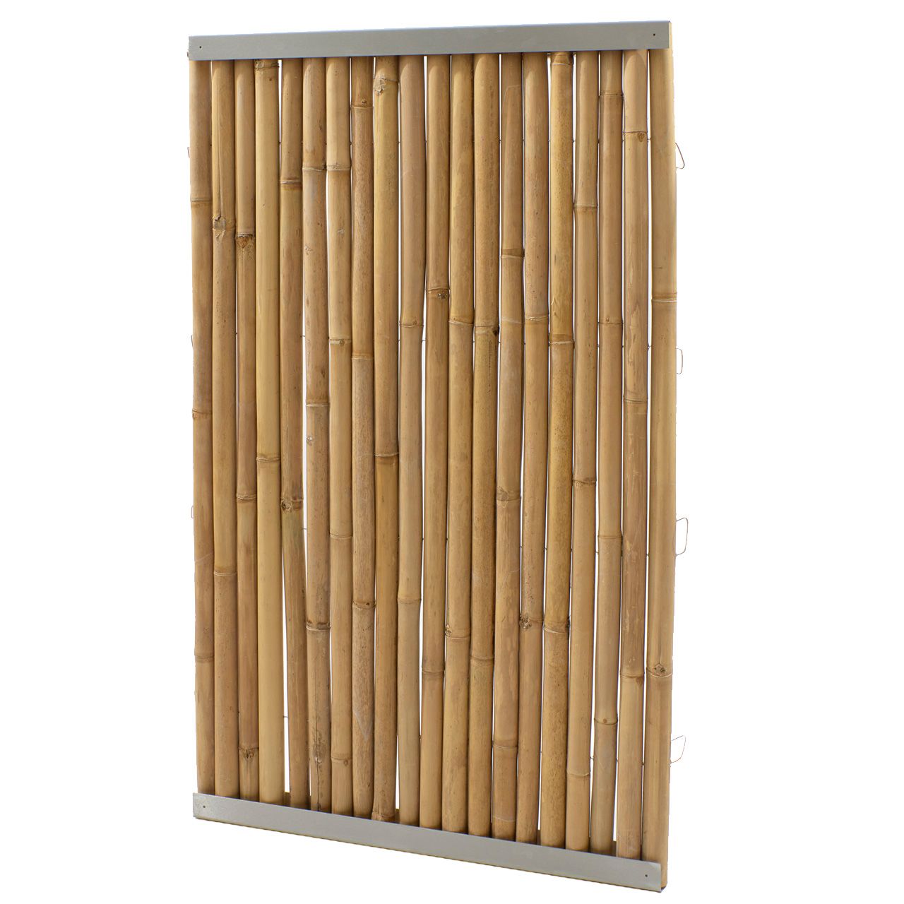 Bambus Sichtschutzzaun TAO Edelstahl-Rahmen 6cm | 180 | 92 | Zaunelement | hell-natur