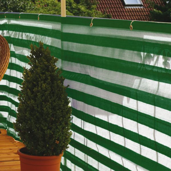 Balkonbespannung PP, grün/weiß