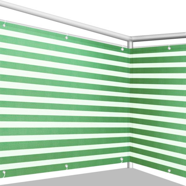 Balkonbespannung PE, Classic grün/weiß