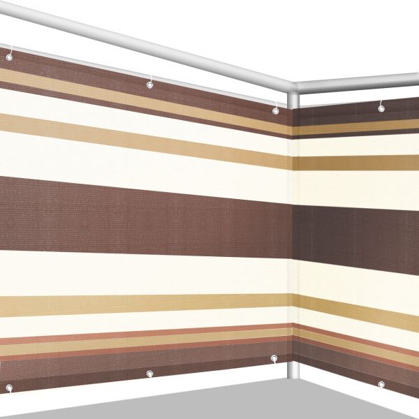 Balkonbespannung PE, Design braun/beige