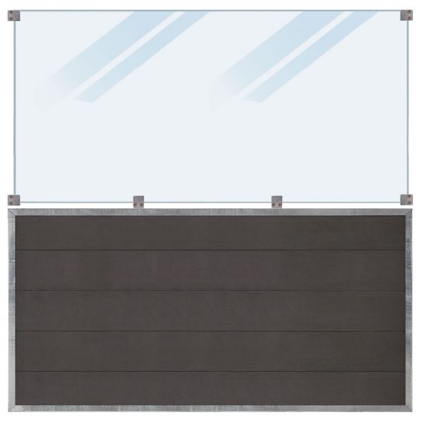 WPC Sichtschutz-Zaun Futura, Glas 89 cm satiniert