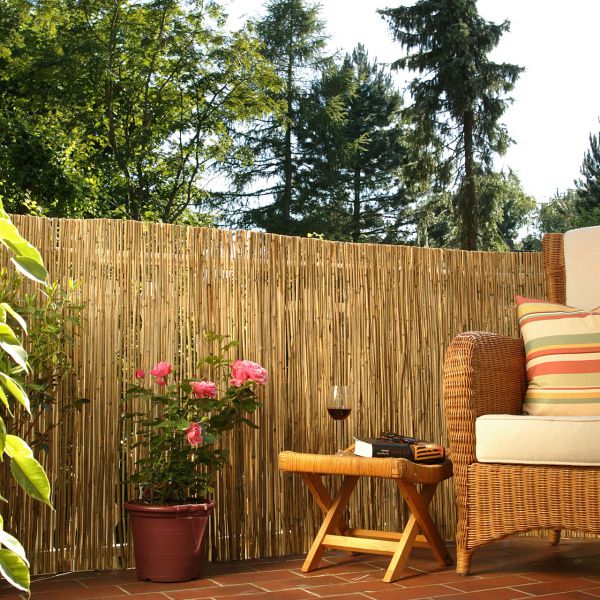 Schilfrohrmatte Schilf 150x500 cm Sichtschutz Sichtschutzmatte Garten 