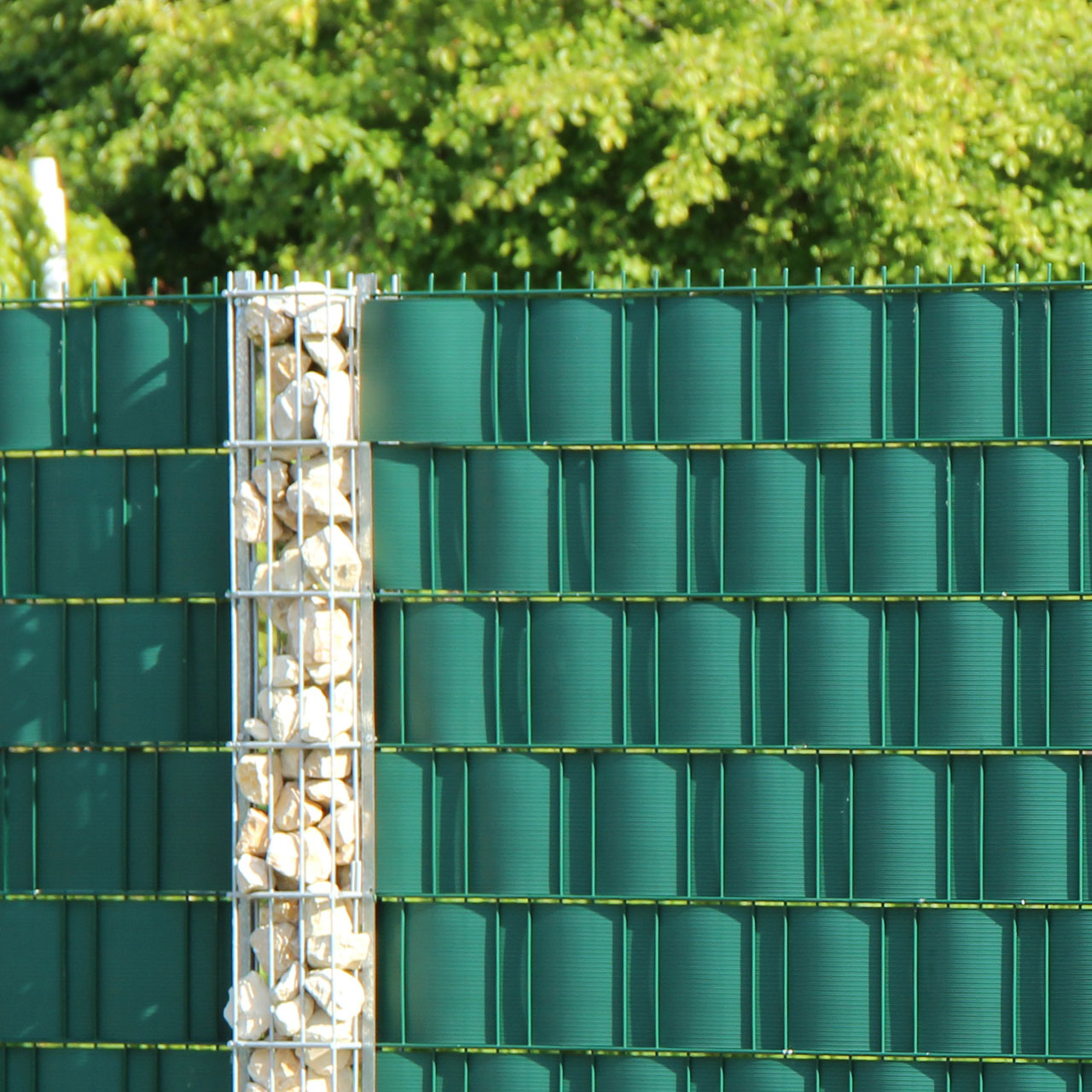 Sichtschutzstreifen Grün Sichtschutz Doppelstabmatten Zaun Lärmschutz Windschutz 