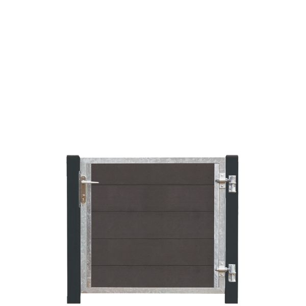 WPC Sichtschutz Tür Futura, Pfosten schwarzgrau
